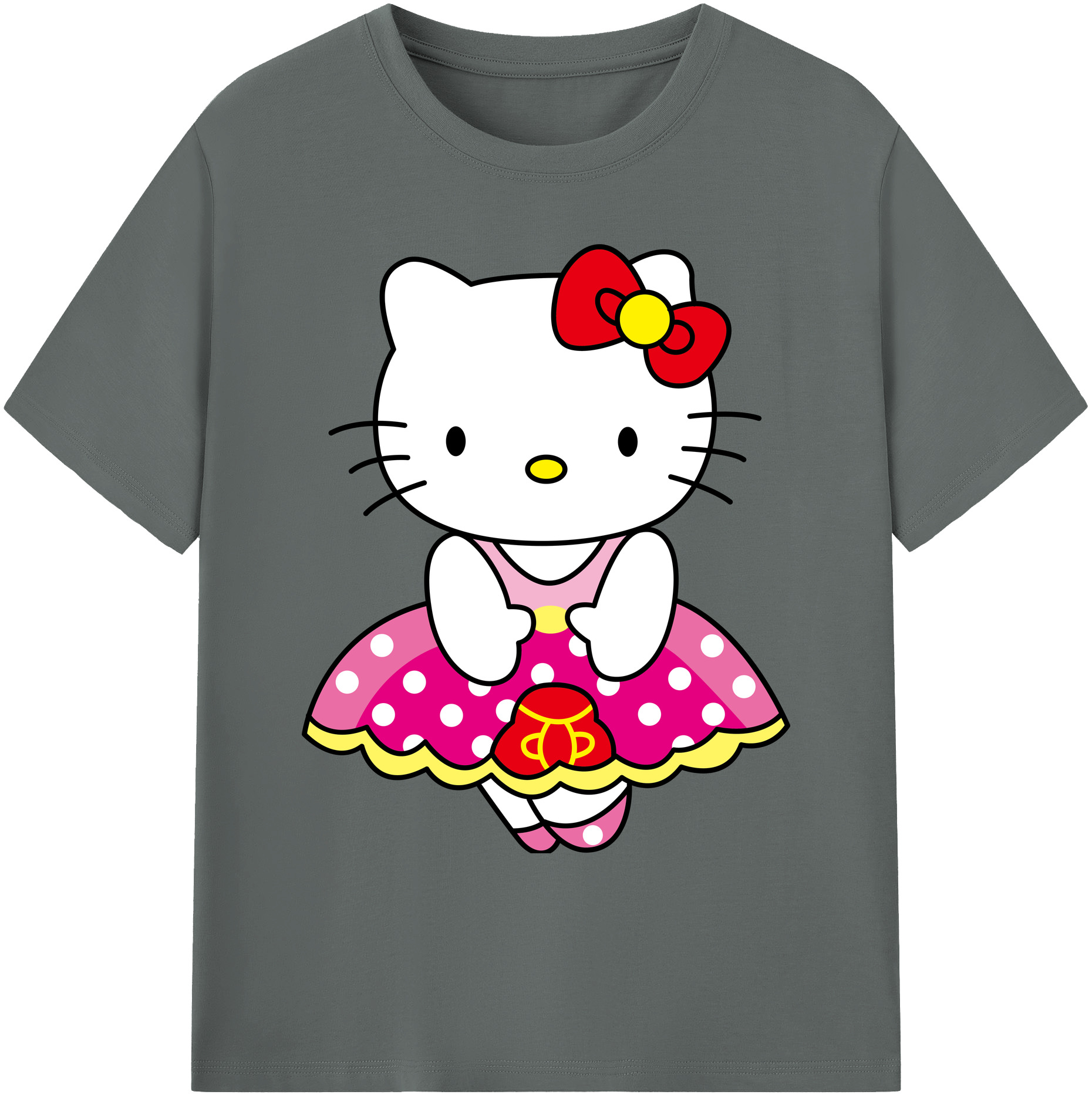 （画像用） Hello Kitty ハローキティ 綿100％ メンズ半袖Tシャツ｜肌触りやわらか＆通気性